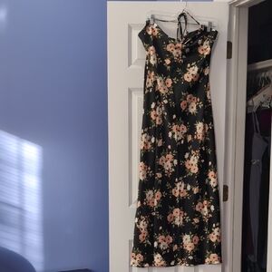 Floral Black Maxi Dress Size Medium